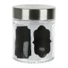 Bocal de cuisine en verre 350 ml couvercle à visser Inox + 2 étiquettes ardoise adhésives repositionnables - Comptoirzerodechet.com