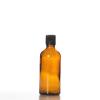 Flacon verre ambré 100 ml Sélection du Bouchage (DIN18) : Bouchon Noir avec Bague Jointé Inviolable