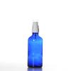 Flacon verre bleu 100 ml Sélection du Bouchage (DIN18) : Spray Blanc + Capot Transparent