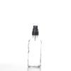 Flacon verre transparent 50 ml Sélection du Bouchage (DIN18) : Spray Noir + Capot Transparent