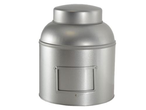 Boîte cylindrique à thé en métal argent 4,5 litres - comptoir zéro déchet