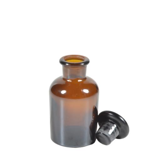 Flacon pharmaceutique apothicaire verre ambré 60 ml - comptoirzerodechet.com