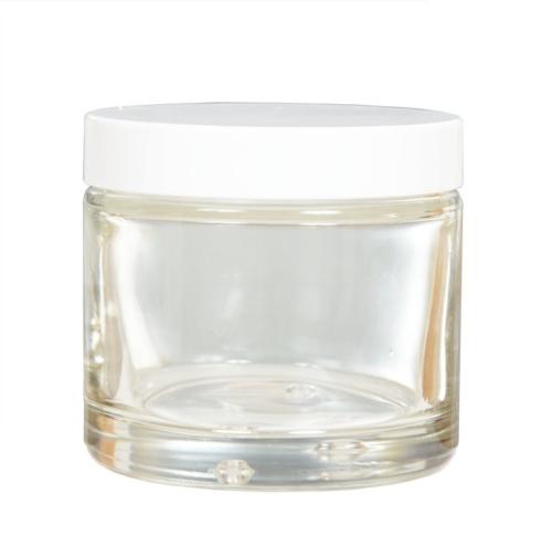 Pot à crème en verre transparent 125 ml couvercle blanc - comptoirzerodechet.com