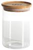 Pot rond 800 ml en verre Borosilicaté couvercle bambou - comptoirzerodechet.com