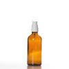 Flacon verre ambré 100 ml Sélection du Bouchage (DIN18) : Spray Blanc + Capot Transparent
