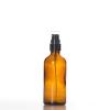 Flacon verre ambré 100 ml Sélection du Bouchage (DIN18) : Spray Noir + Capot Transparent