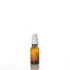 Flacon verre ambré 20 ml Sélection du Bouchage (DIN18) : Spray Blanc + Capot Transparent