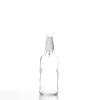 Flacon verre transparent 50 ml Sélection du Bouchage (DIN18) : Spray Blanc + Capot Transparent