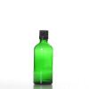 Flacon verre vert 100 ml Sélection du Bouchage (DIN18) : Bouchon Noir avec Bague Jointé Inviolable