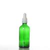 Flacon verre vert 100 ml Sélection du Bouchage (DIN18) : Pipette blanche avec Bague Jointé Inviolable