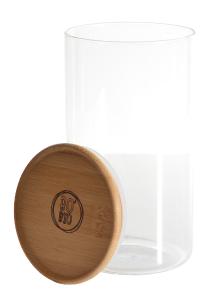 Pot rond 1,1 litre en verre Borosilicaté couvercle bambou - comptoirzerodechet.com