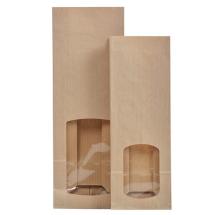 Sachet papier kraft avec fenêtre 10 x 6 x 29 cm - Lot de 100 - comptoirzerodechet.com