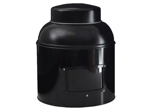 Boîte cylindrique à thé en métal noir 4,5 litres - Comptoir zéro déchet