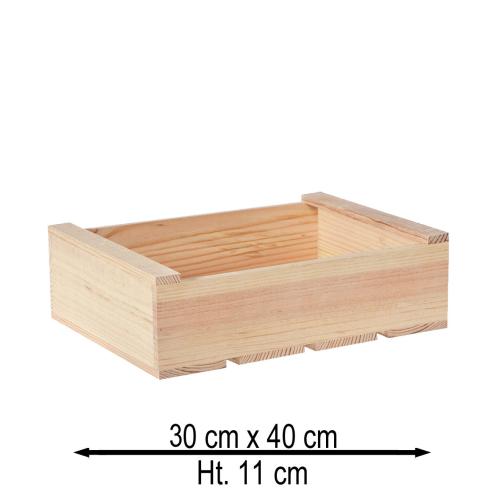Caisse en bois demi 30 x 40 x 11 cm - comptoirzerodechet.com