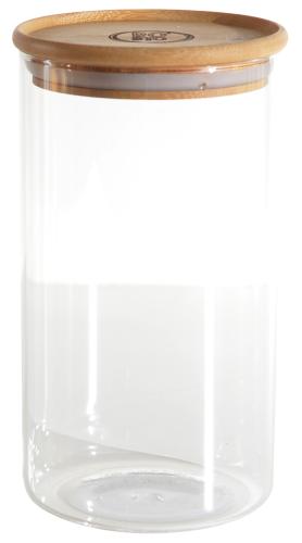 Pot rond 1,1 litre en verre Borosilicaté couvercle bambou - comptoirzerodechet.com